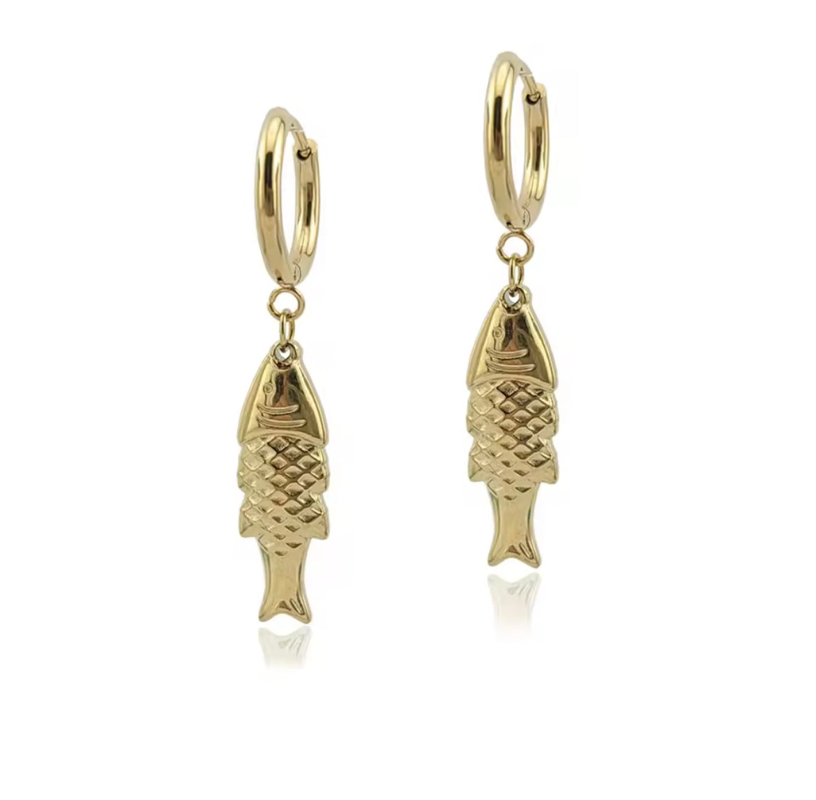 Vintage Gold Fish Earrings