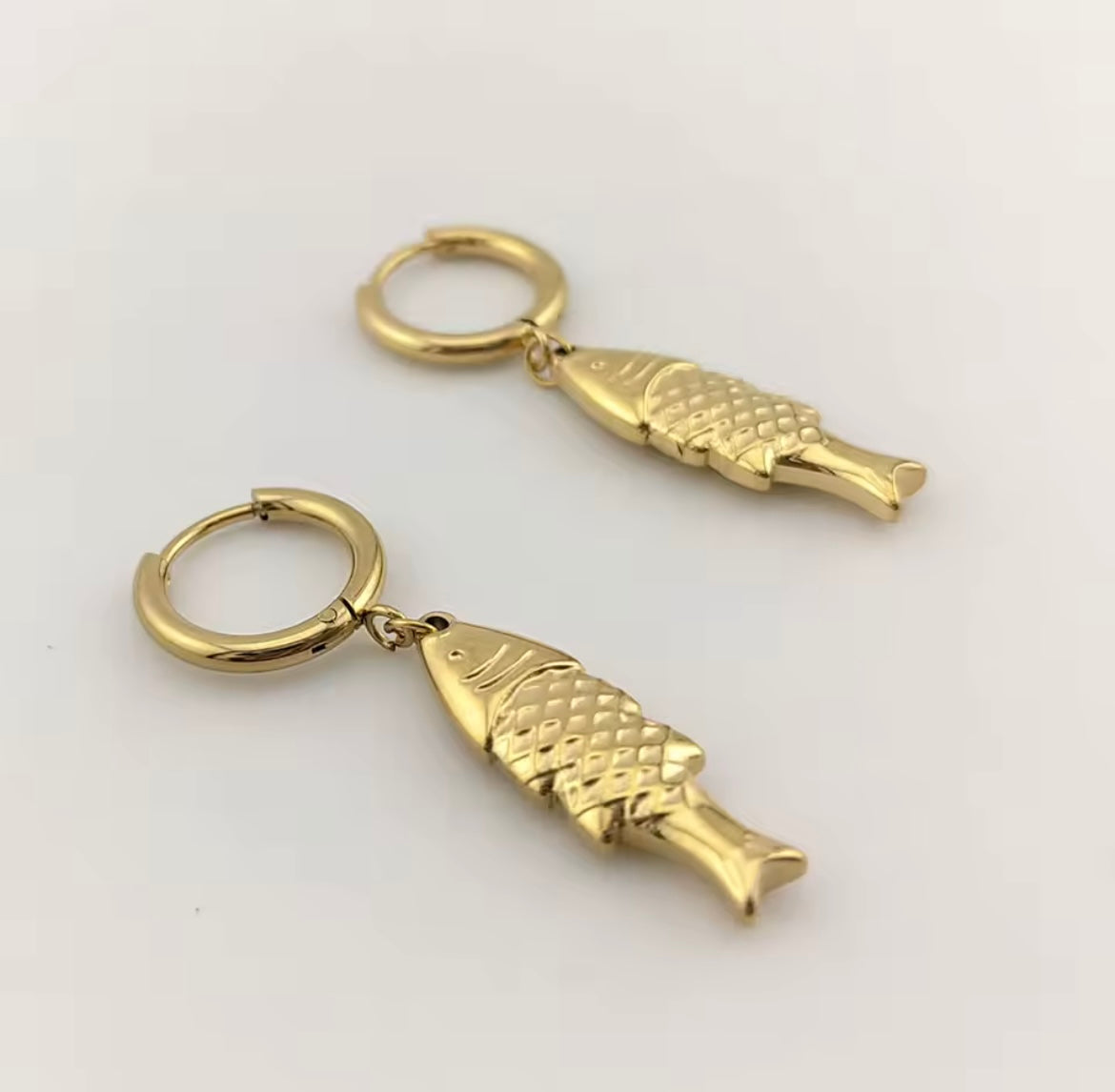 Vintage Gold Fish Earrings