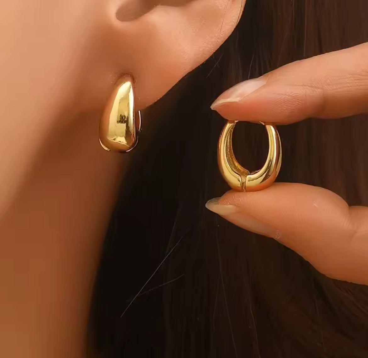 Vintage Chunky Hoop Earrings