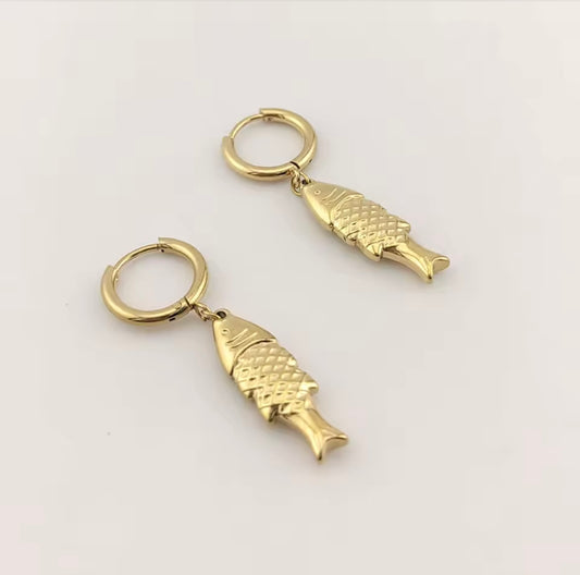 Vintage Gold Fish Earrings